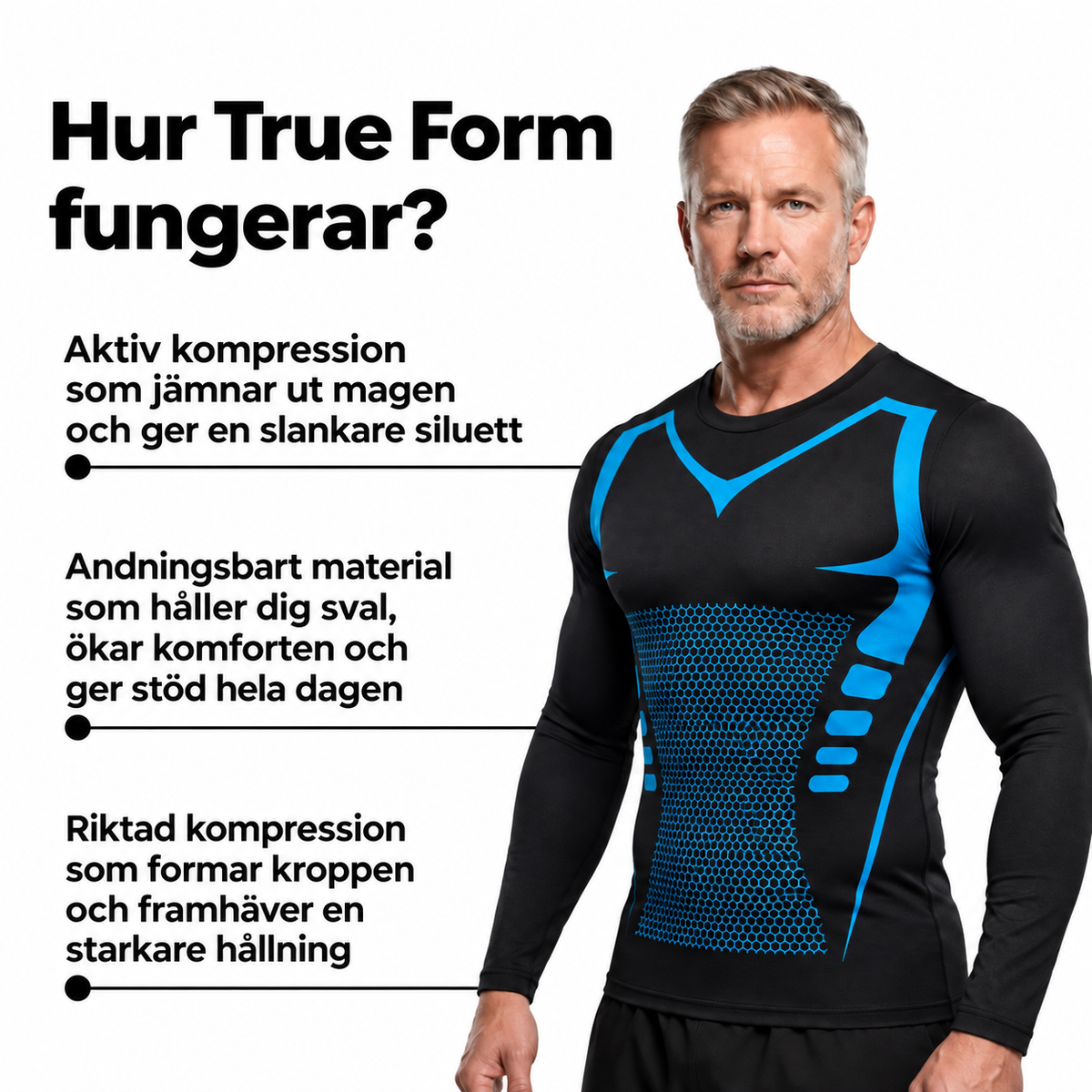 True Form – Formende kompresjonstrøye for menn