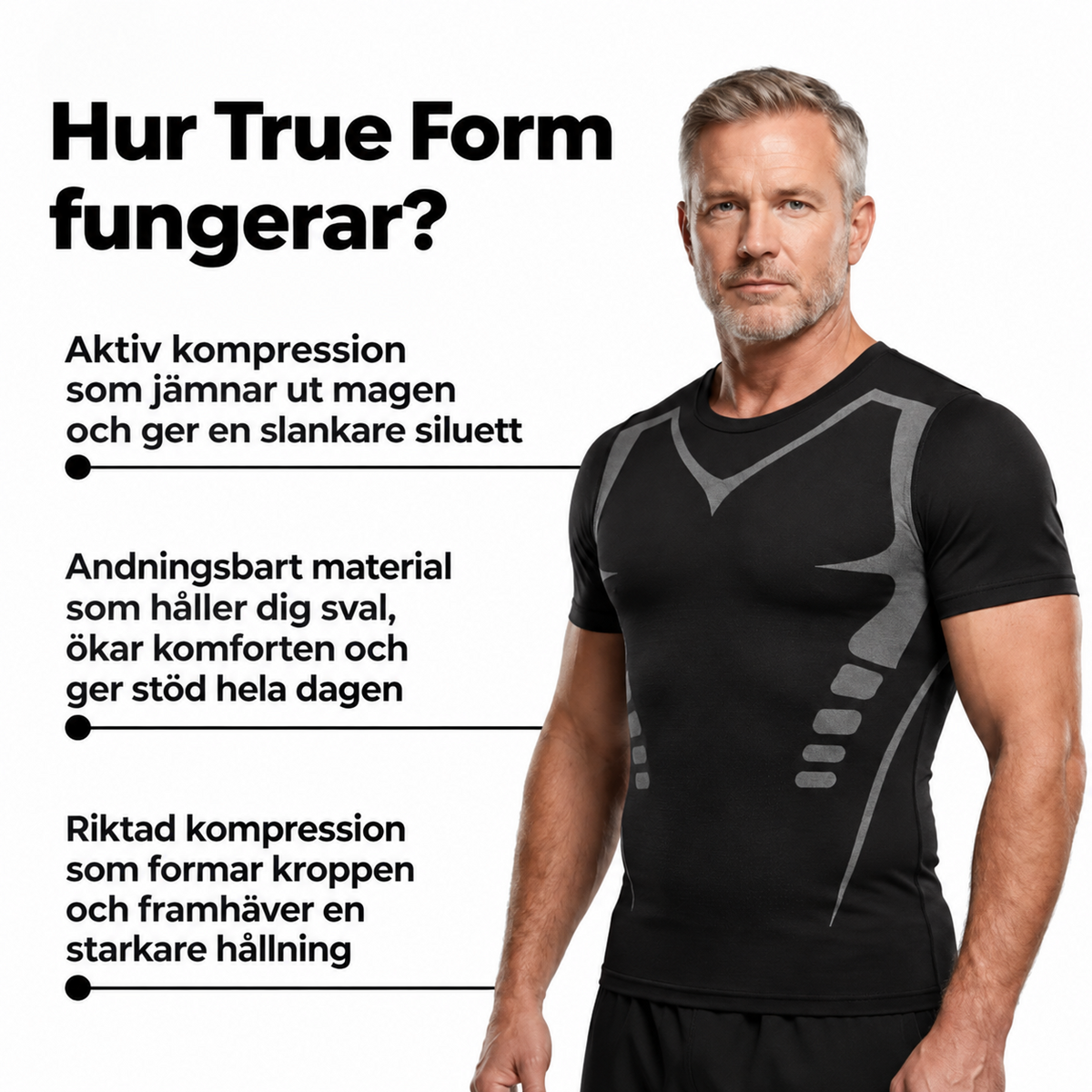 Trueform - Formende kompresjonstrøye for menn